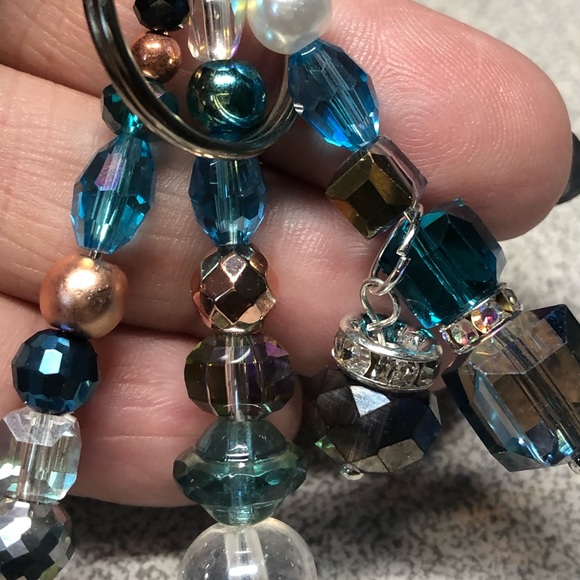 Pretty blues key chain, fob, zipper pull -purse bling - Picture 6 of 9